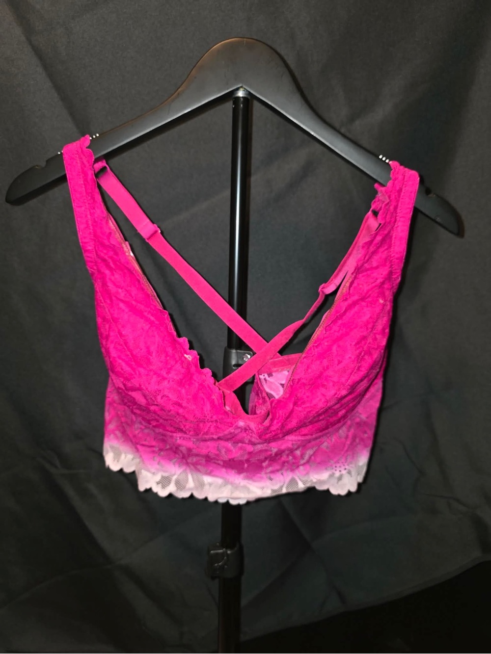 No Boundaries Hot Pink to Light Pink Ombre Lace Bralette